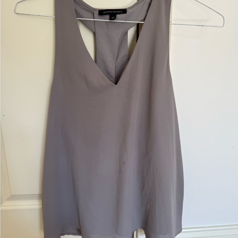 Banana Republic Taupe V-Neck Sleeveless Camisole